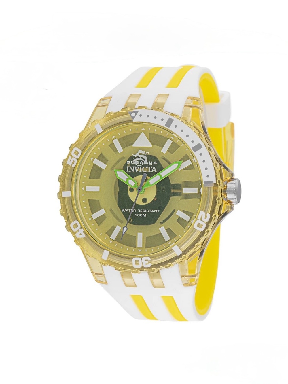 Invicta Subaqua Quartz Diver Watch 100m Green Dial Green Strap 44mm 69451